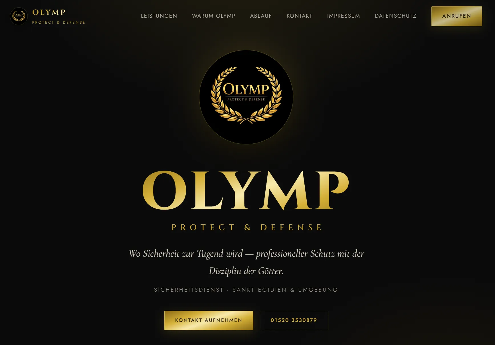 OLYMP Protect Landingpage